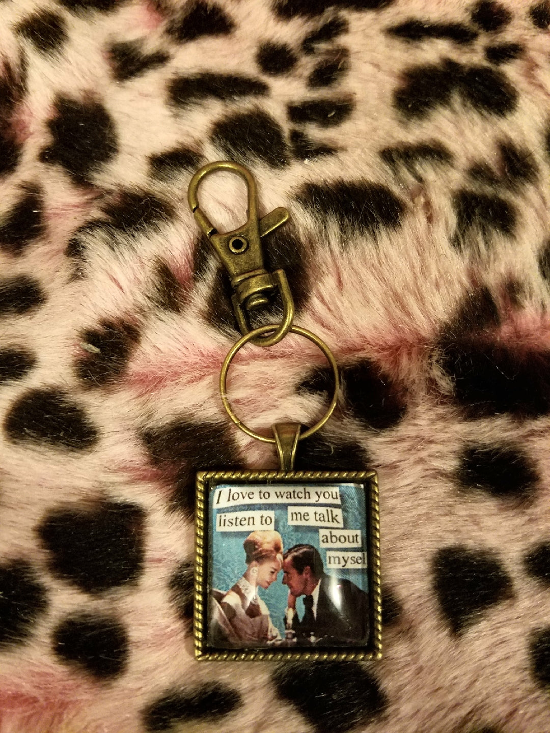 Vintage Sass Cabochon Key Chain