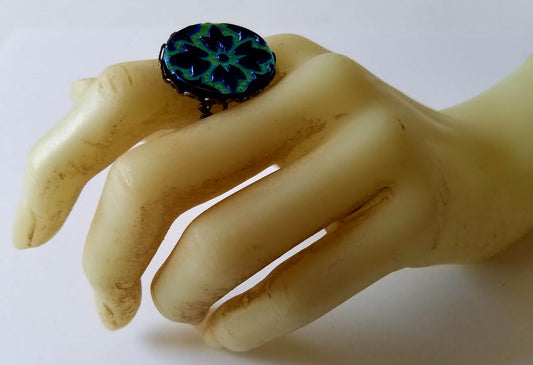 Aurora Borealis Cabochon Ring