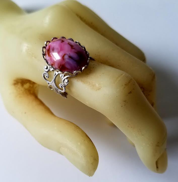 Pink Marble Ring