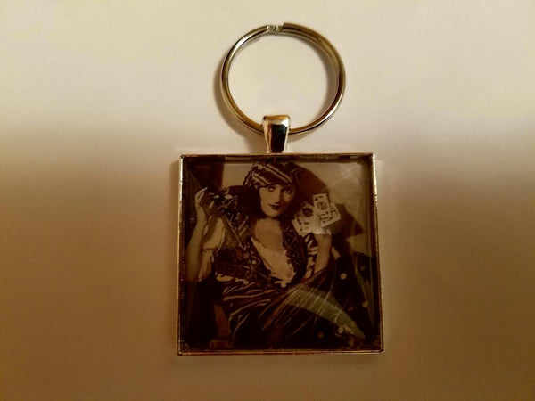 Queen of the Cards Cabochon Key Chain